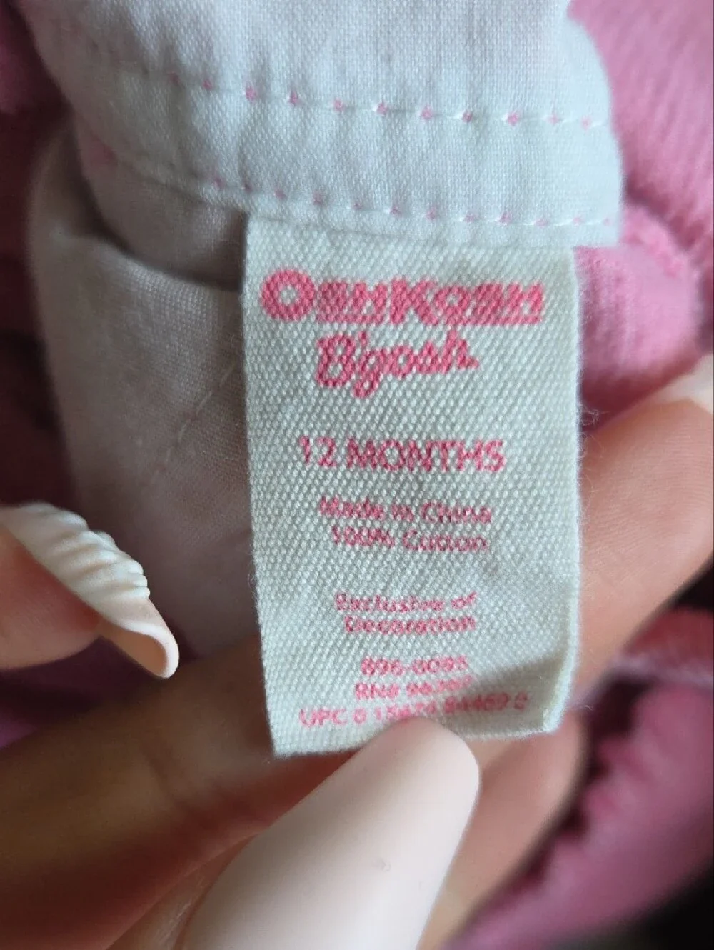 Oshkosh Bgosh Pink Little Girls Corduroy Overalls Size 12m